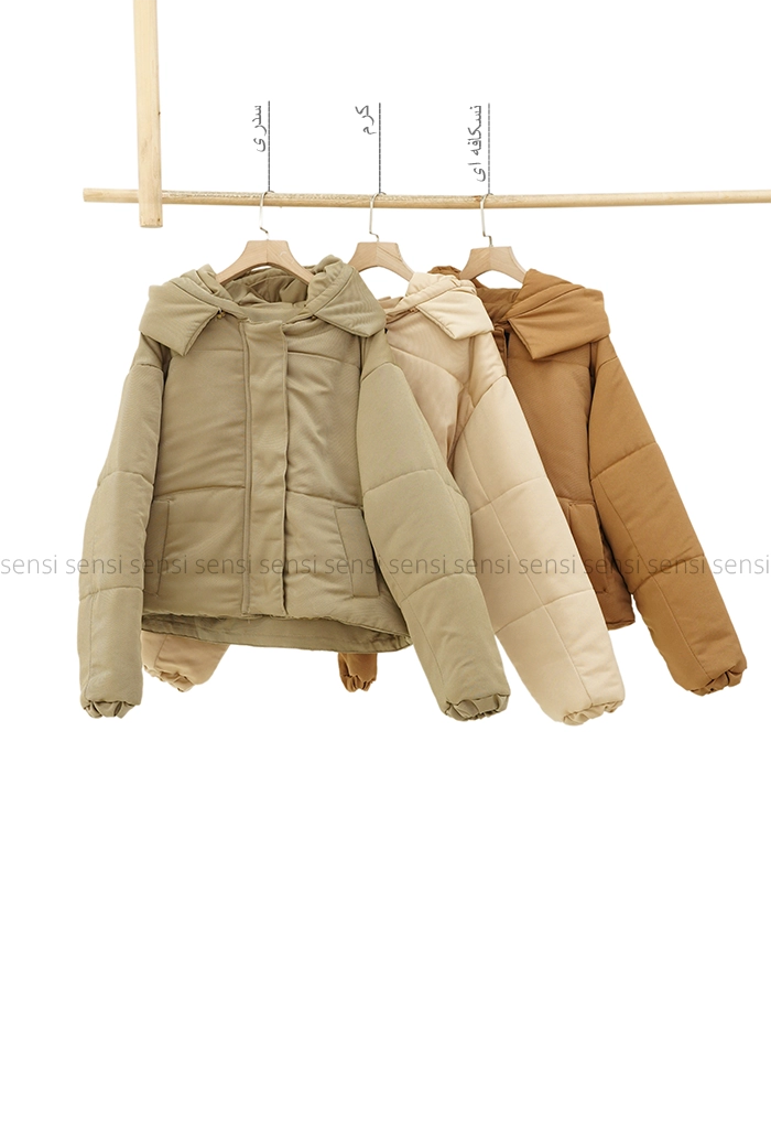 کاپشن کوتاه کتان کج راه کد1004770